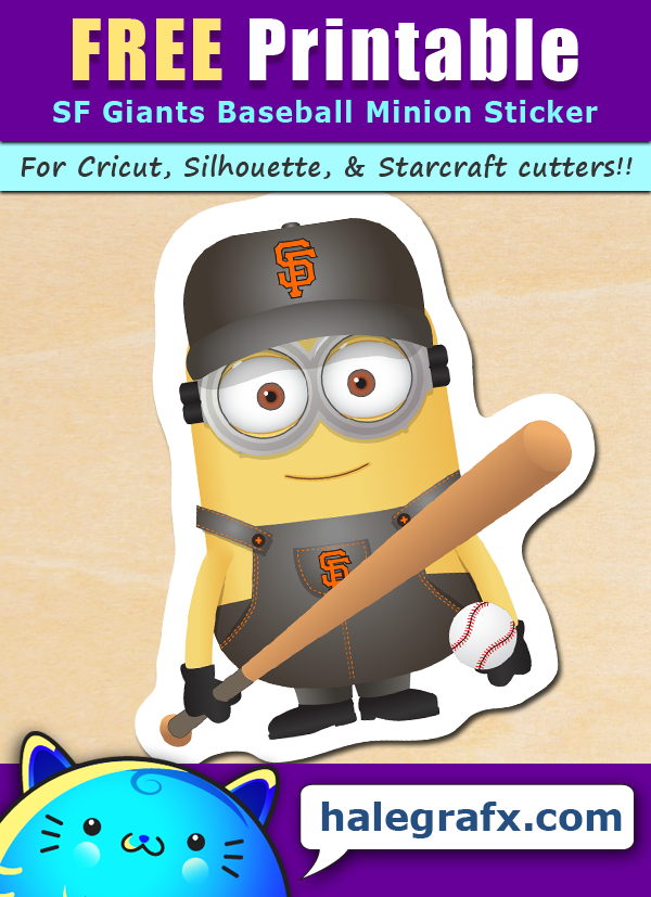 FREE Printable SF Giants Baseball Minion Sticker FREE Printable SF Giants Baseball Minion Sticker