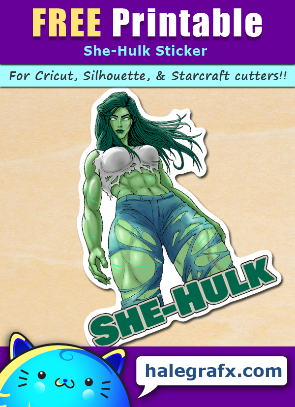 FREE Printable She-Hulk Sticker FREE Printable She-Hulk Sticker