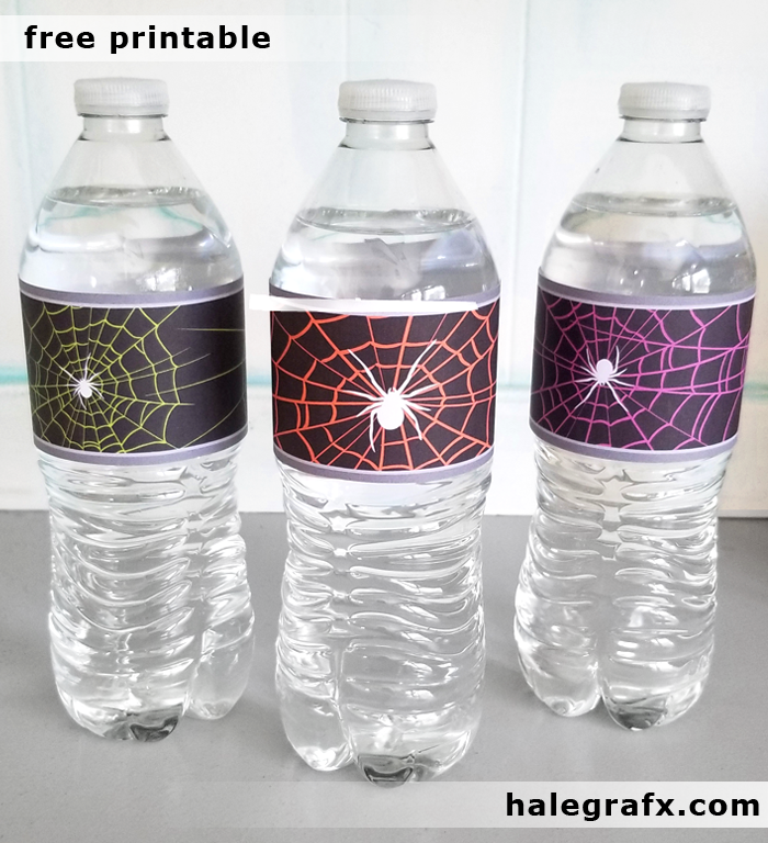 FREE Printable Halloween Spider Web Water Bottle Labels FREE Printable Halloween Spider Web Water Bottle Labels