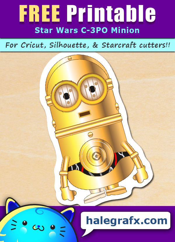 FREE Printable Star Wars C-3PO Minion Sticker FREE Printable Star Wars C-3PO Minion Sticker