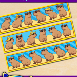 Free Printable Summer Capybara Themed Water Bottle Labels