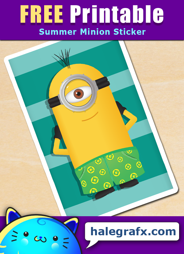 FREE Printable Summer Minion Sticker FREE Printable Summer Minion Sticker