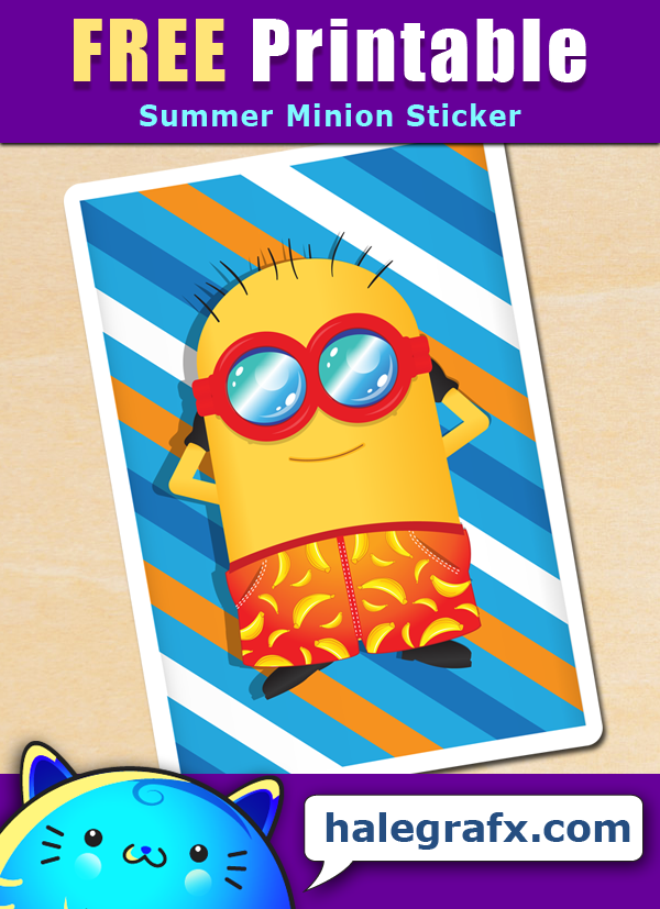 FREE Printable Summer Minion Sticker FREE Printable Summer Minion Sticker