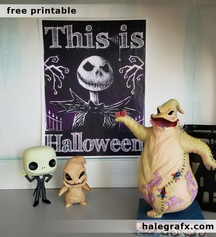 FREE Printable Halloween Jack Skellington Chalkboard Art FREE Printable Halloween Jack Skellington Chalkboard Art