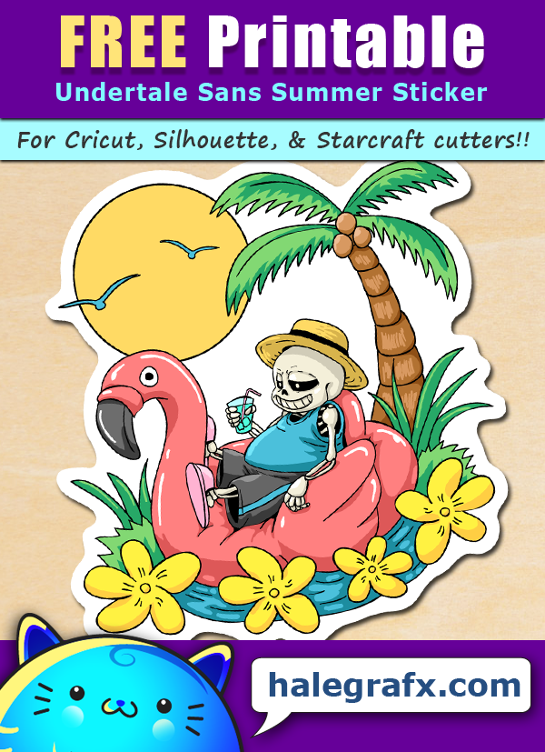 FREE Printable Undertale Sans Summer Sticker FREE Printable Undertale Sans Summer Sticker