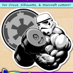 FREE Printable Weight-Lifting Stormtrooper Sticker